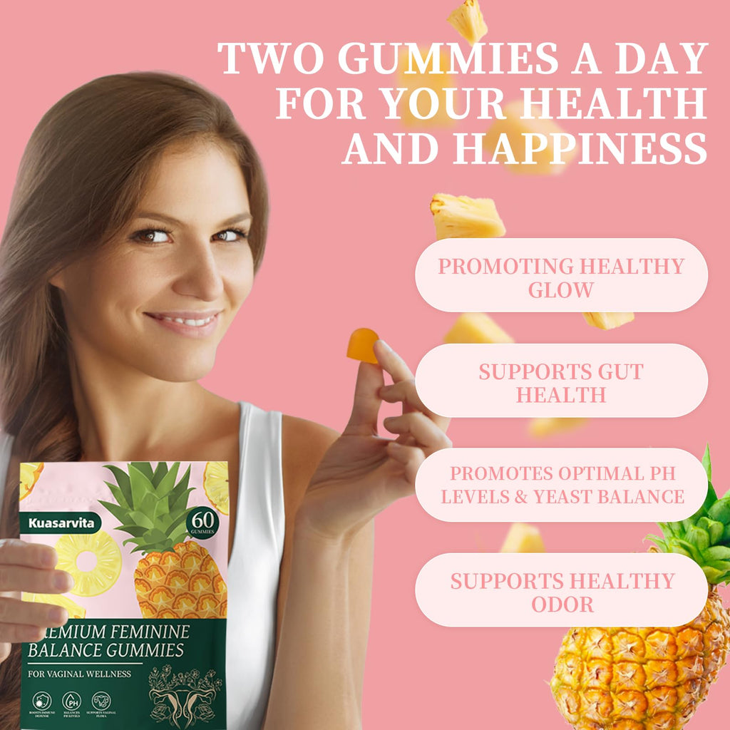 Premium Feminine Balance Gummies,Vital Vaginal Probiotics Source Feminine Gummies,Probiotic Gummies for Prenatal & Postnatal Women - Probiotics for Digestion, pH Balance, Gut Health, Immune Support - TrustMedUSA