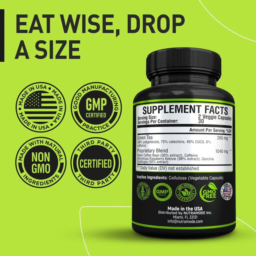 Premium Green Tea Extract Fat Burner Supplement EGCG-Natural Appetite Suppressant - TrustMedUSA