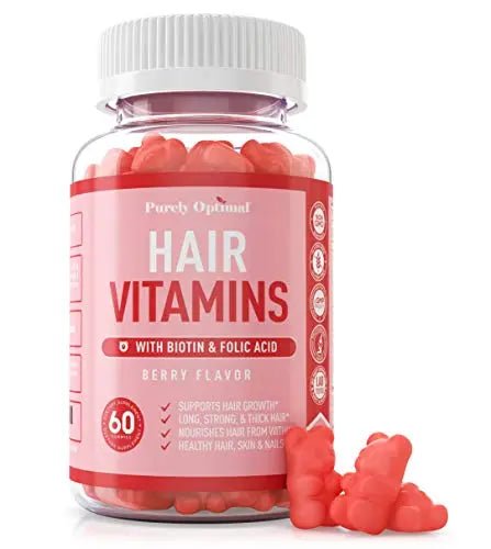 Premium Hair Vitamins Supplement-Gummy Vitamins w/Biotin, Folic Acid, Vitamins A&D - TrustMedUSA