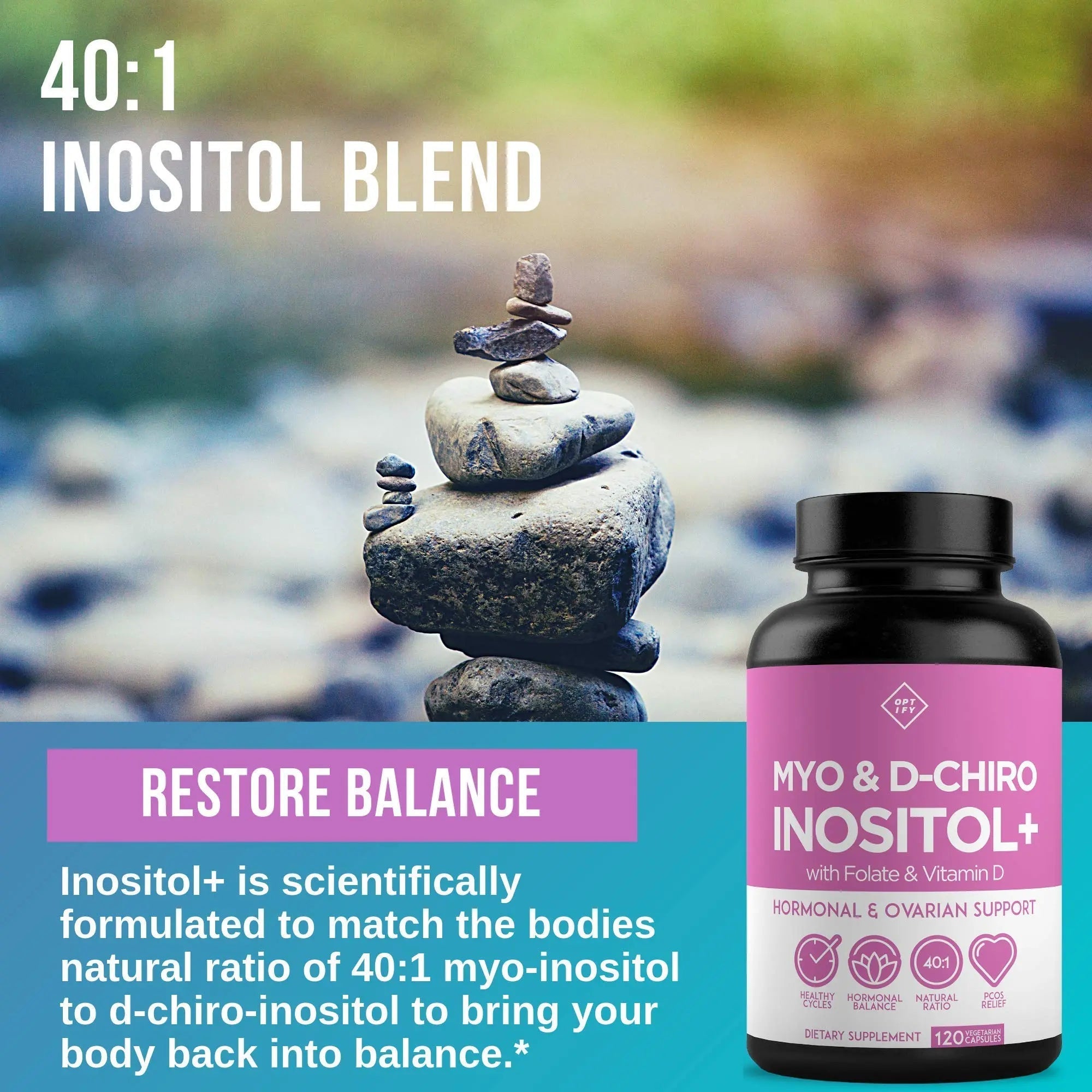Premium Inositol Supplement - Myo-Inositol and D-Chiro Inositol Plus Folate and Vitamin - TrustMedUSA