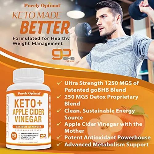 Premium Keto Pills + Apple Cider Vinegar Capsules with Mother - Utilize Fat - TrustMedUSA