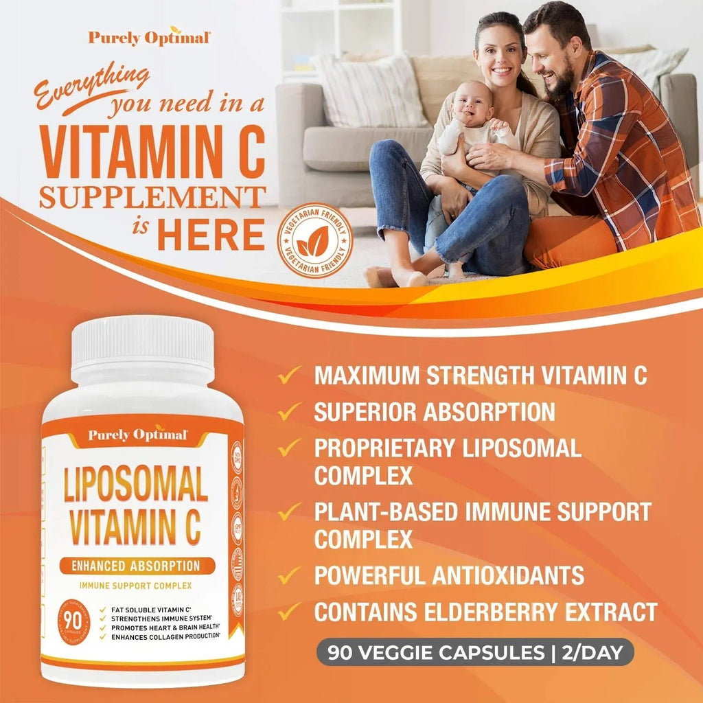 Premium Liposomal Vitamin C Supplement - High Absorption, Fat Soluble Ascorbic Acid - TrustMedUSA