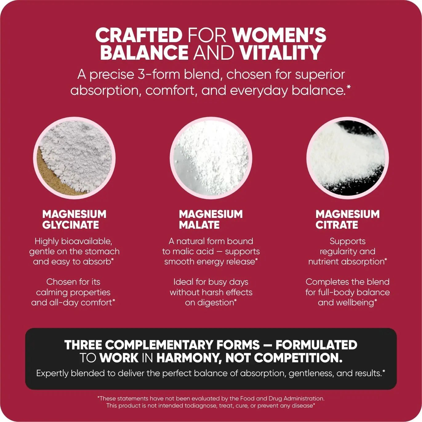 Premium Magnesium Complex for Women 60 Capsules | Complete 3-in-1 with Magnesium Glycinate Citrate & Malate Supports Calm, Digestion, Energy Vegan & Non-GMO Supplement | Veloraa - TrustMedUSA