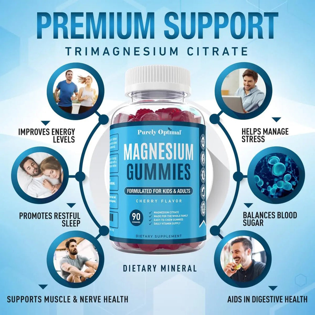 Premium Magnesium Gummies Kids & Adults - Magnesium Citrate for Digestion Support - TrustMedUSA