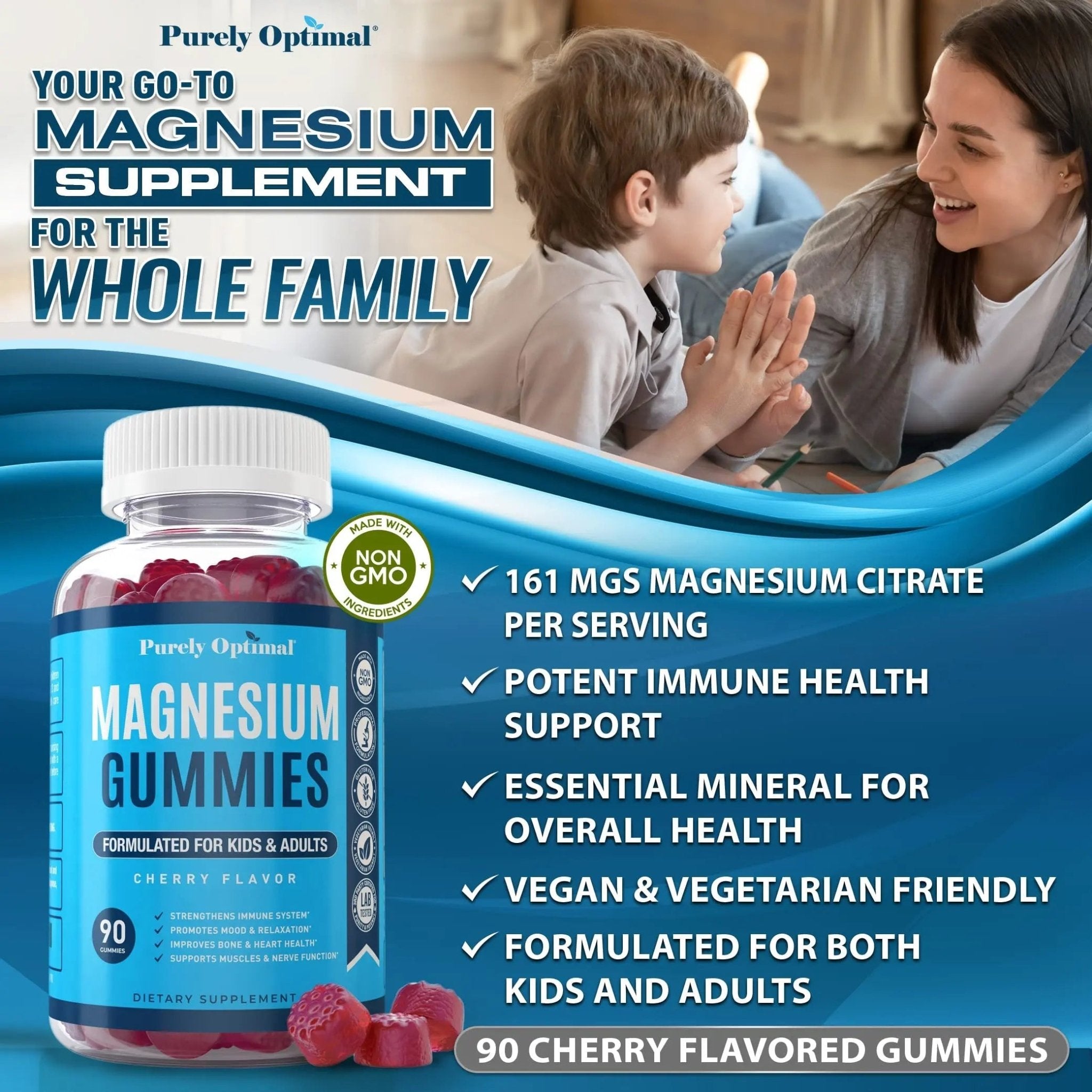 Premium Magnesium Gummies Kids & Adults - Magnesium Citrate for Digestion Support - TrustMedUSA