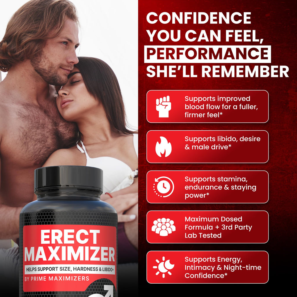 Premium Male Enhancement | Rapid Acting Blood Flow Support | Bigger, Rock Hard, Longer | 9 in 1 Intimacy Complex to Restore Confidence, California Manufactured, 3rd Party Tested – 90 Caps - TrustMedUSA