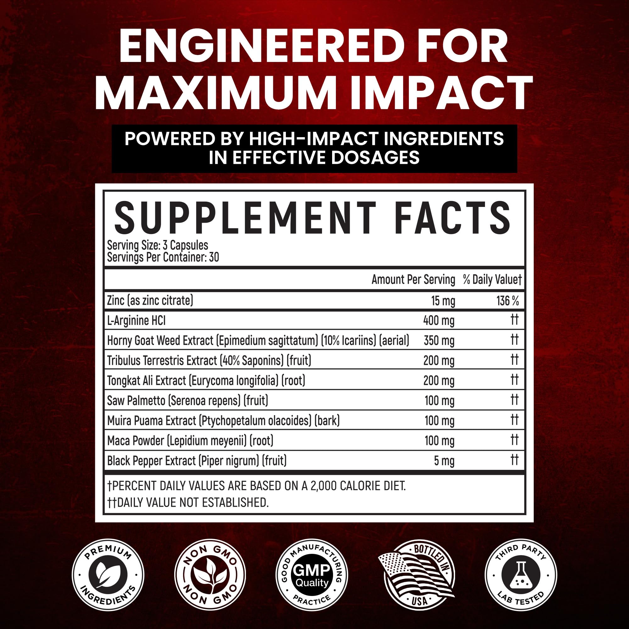 Premium Male Enhancement | Rapid Acting Blood Flow Support | Bigger, Rock Hard, Longer | 9 in 1 Intimacy Complex to Restore Confidence, California Manufactured, 3rd Party Tested – 90 Caps - TrustMedUSA