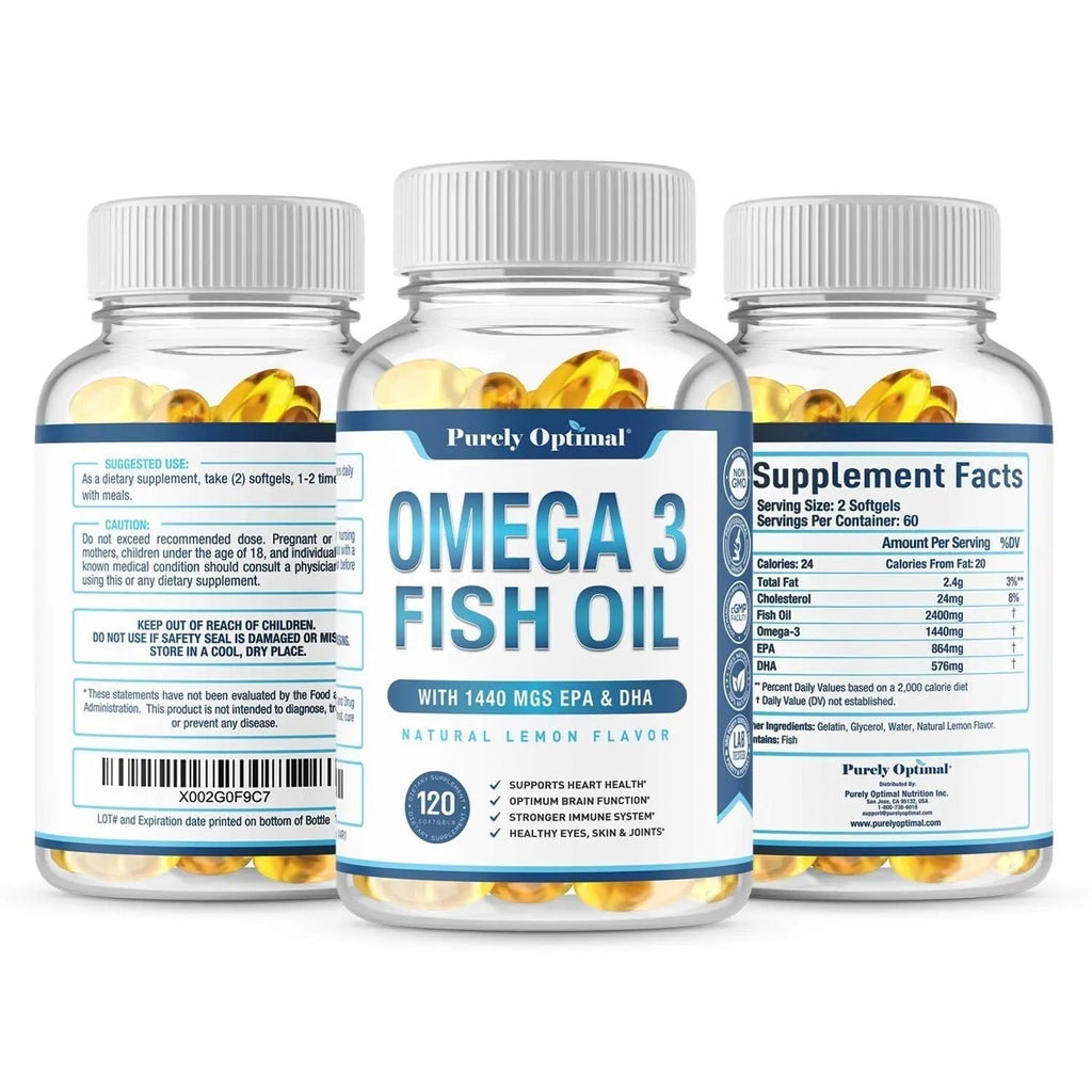 Premium Omega 3 Fish Oil Supplement 2400mg - Burpless Fish Oil Omega3 Softgels - TrustMedUSA