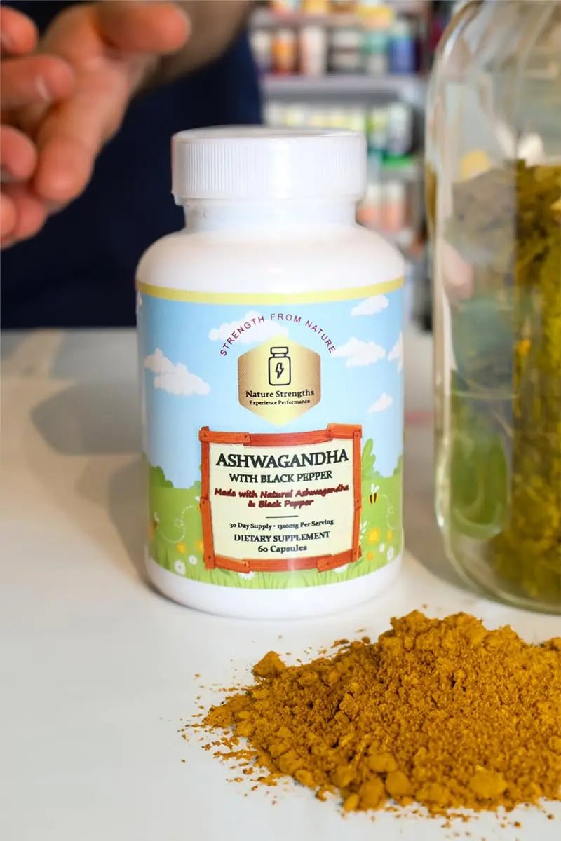 Premium Organic Ashwagandha with Black Pepper - 1300mg per Serving, 60 Capsules - Made in USA, FDA Registered Facility - Enhanced Absorption with Piperine for Optimal Performance - TrustMedUSA