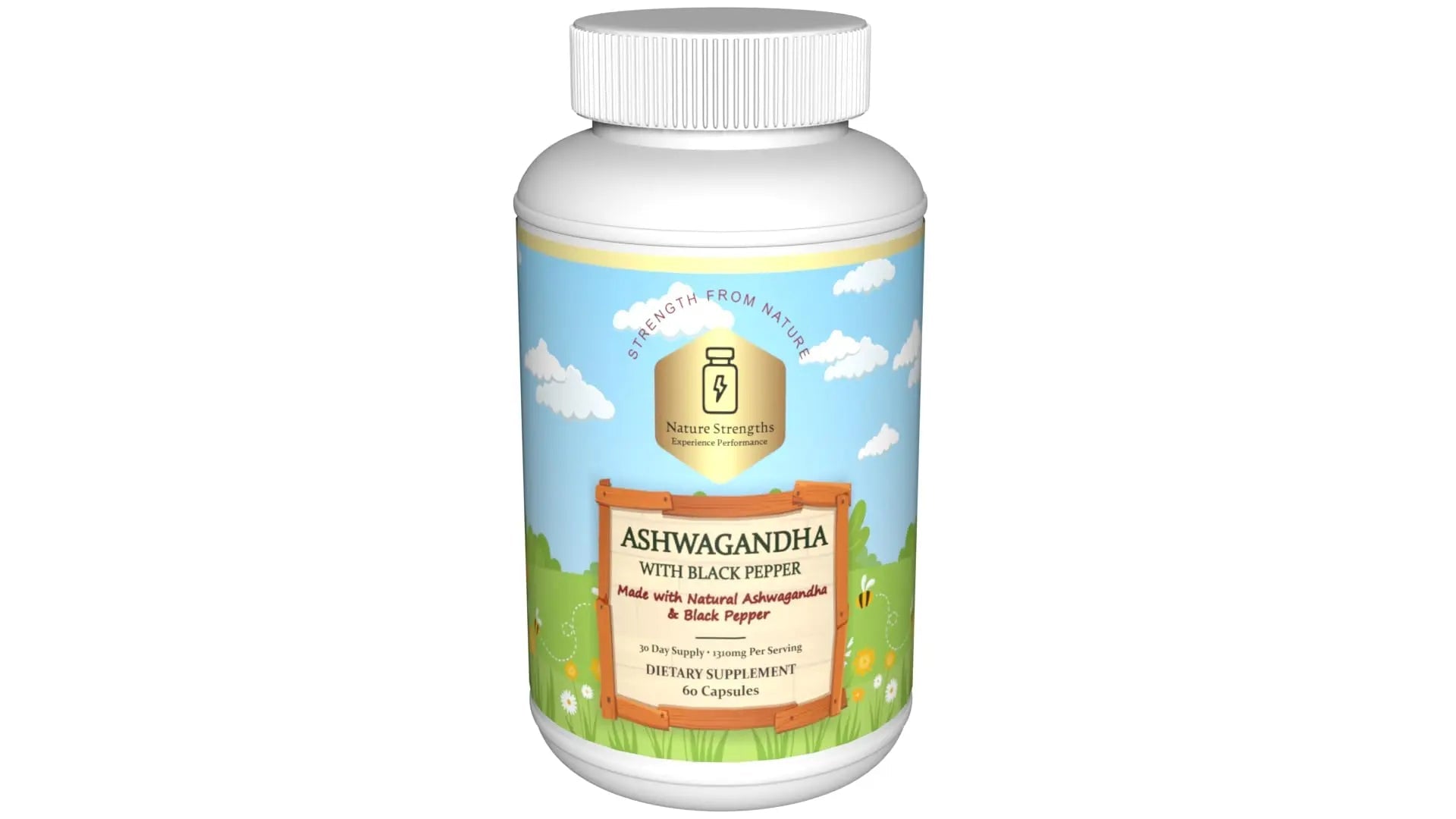 Premium Organic Ashwagandha with Black Pepper - 1300mg per Serving, 60 Capsules - Made in USA, FDA Registered Facility - Enhanced Absorption with Piperine for Optimal Performance - TrustMedUSA