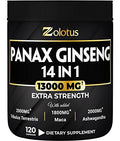 Premium Panax Ginseng 14 in 1, 13X Potency, High Strength Capsules with Horny Goat Weed - TrustMedUSA
