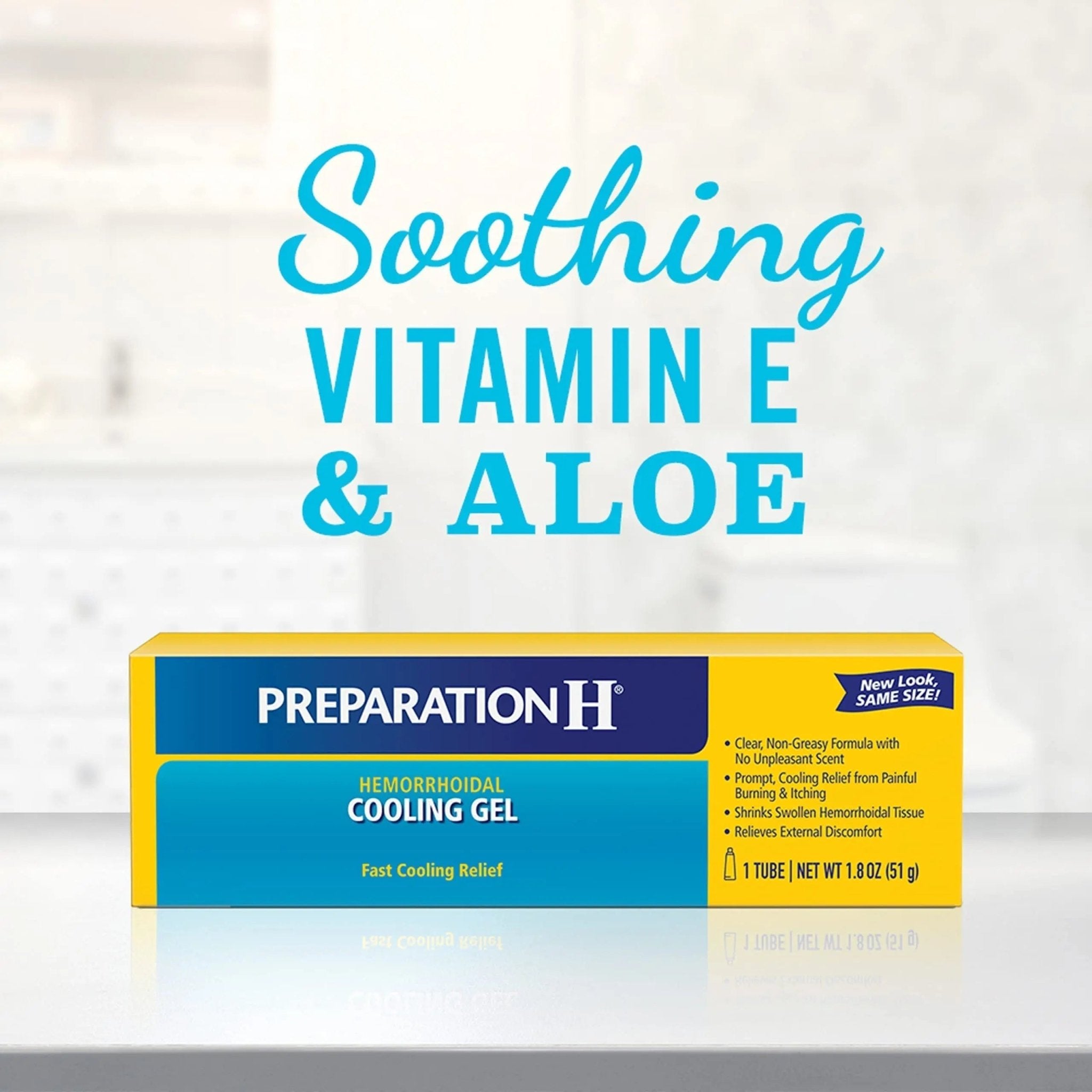 Preparation H Hemorrhoid Cooling Gel with Aloe for Fast Discomfort Relief - 0.9 Oz Tube - TrustMedUSA