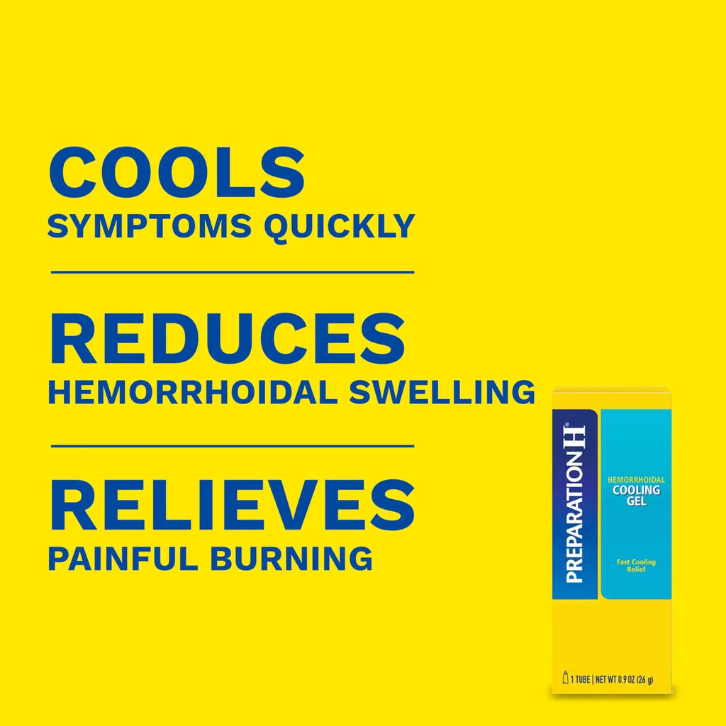 Preparation H Hemorrhoid Cooling Gel with Aloe for Fast Discomfort Relief - 0.9 Oz Tube - TrustMedUSA