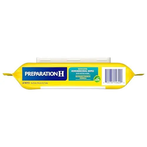 Preparation H Hemorrhoid Flushable Wipes with Witch Hazel for Skin Irritation Relief - 48 Count - TrustMedUSA