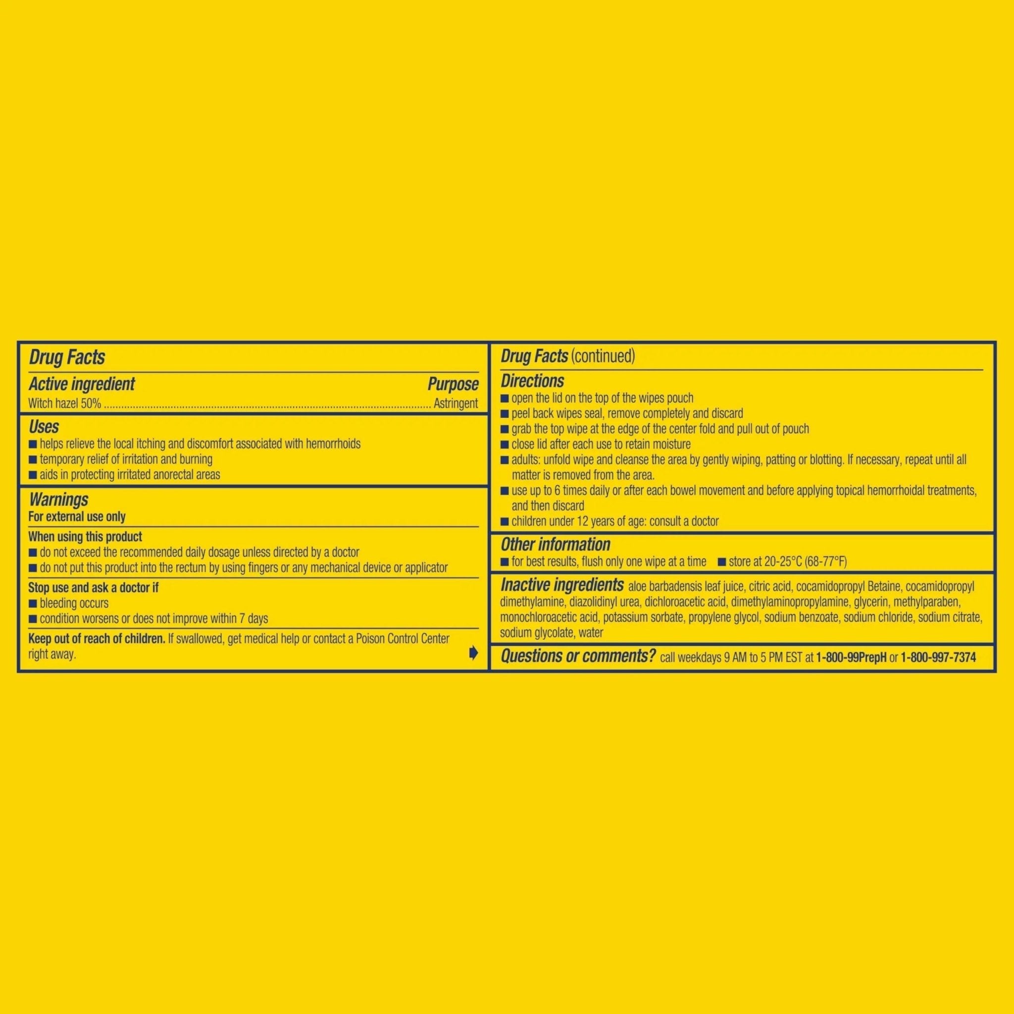 Preparation H Hemorrhoid Flushable Wipes with Witch Hazel for Skin Irritation Relief - 48 Count - TrustMedUSA