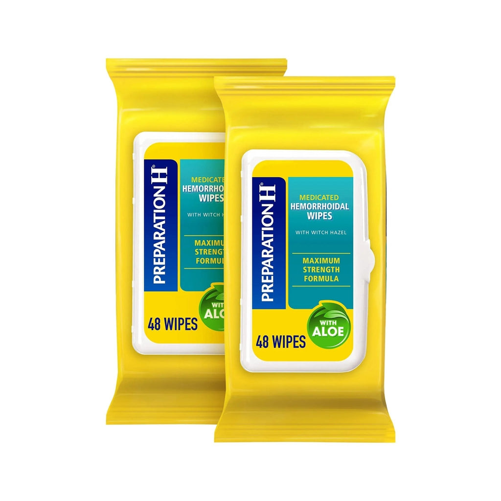 Preparation H Hemorrhoid Flushable Wipes with Witch Hazel for Skin Irritation Relief - 96 Count - TrustMedUSA