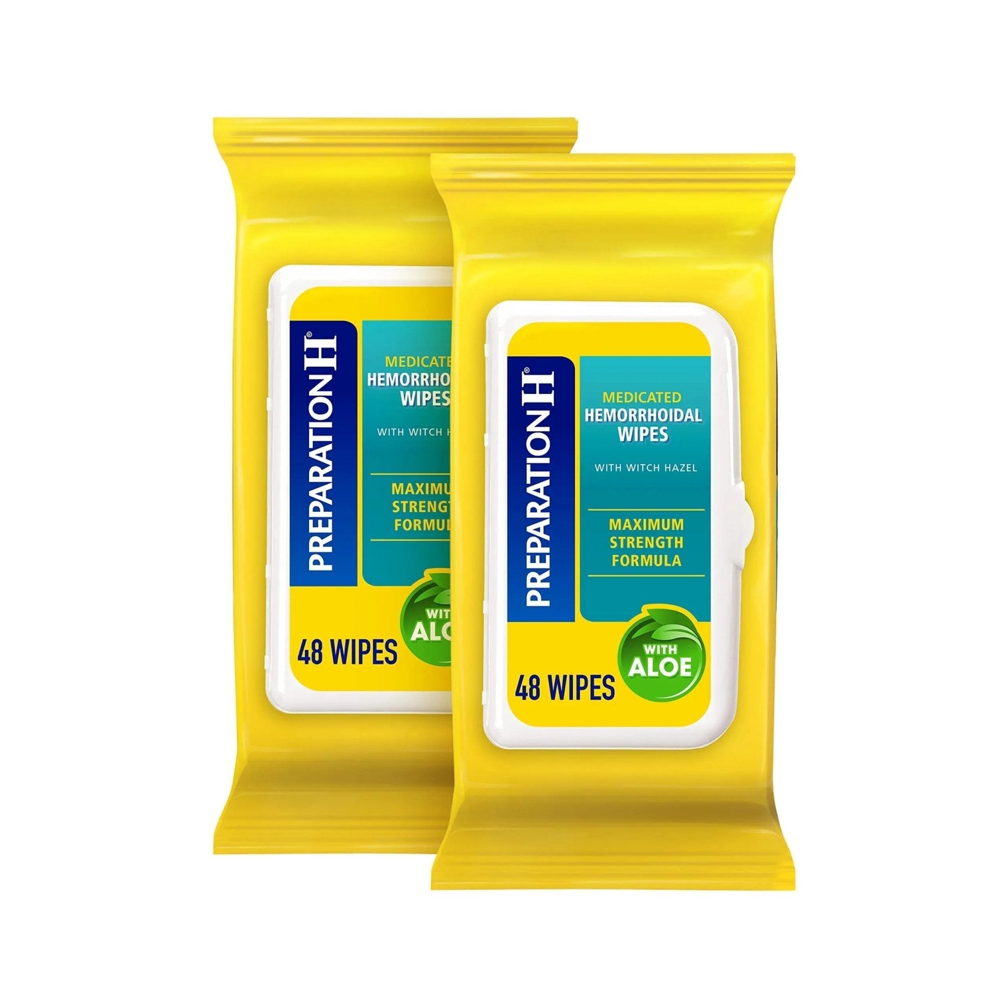 Preparation H Hemorrhoid Flushable Wipes with Witch Hazel for Skin Irritation Relief - 96 Count - TrustMedUSA
