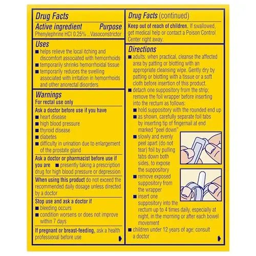 Preparation H Hemorrhoid Suppositories For Itching And Discomfort Relief - 12 Count (Pack of 1) - TrustMedUSA