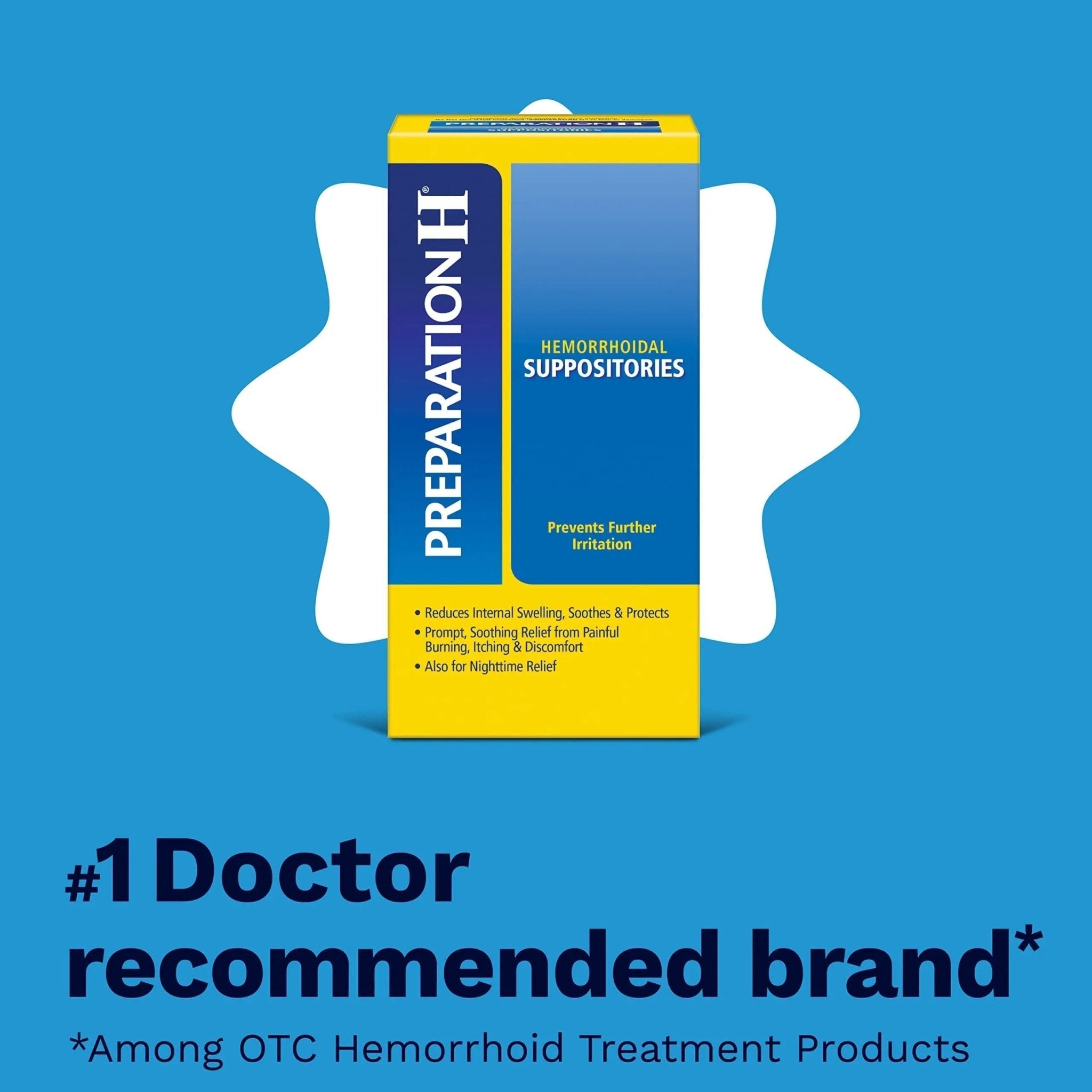Preparation H Hemorrhoid Suppositories For Itching And Discomfort Relief - 12 Count (Pack of 1) - TrustMedUSA