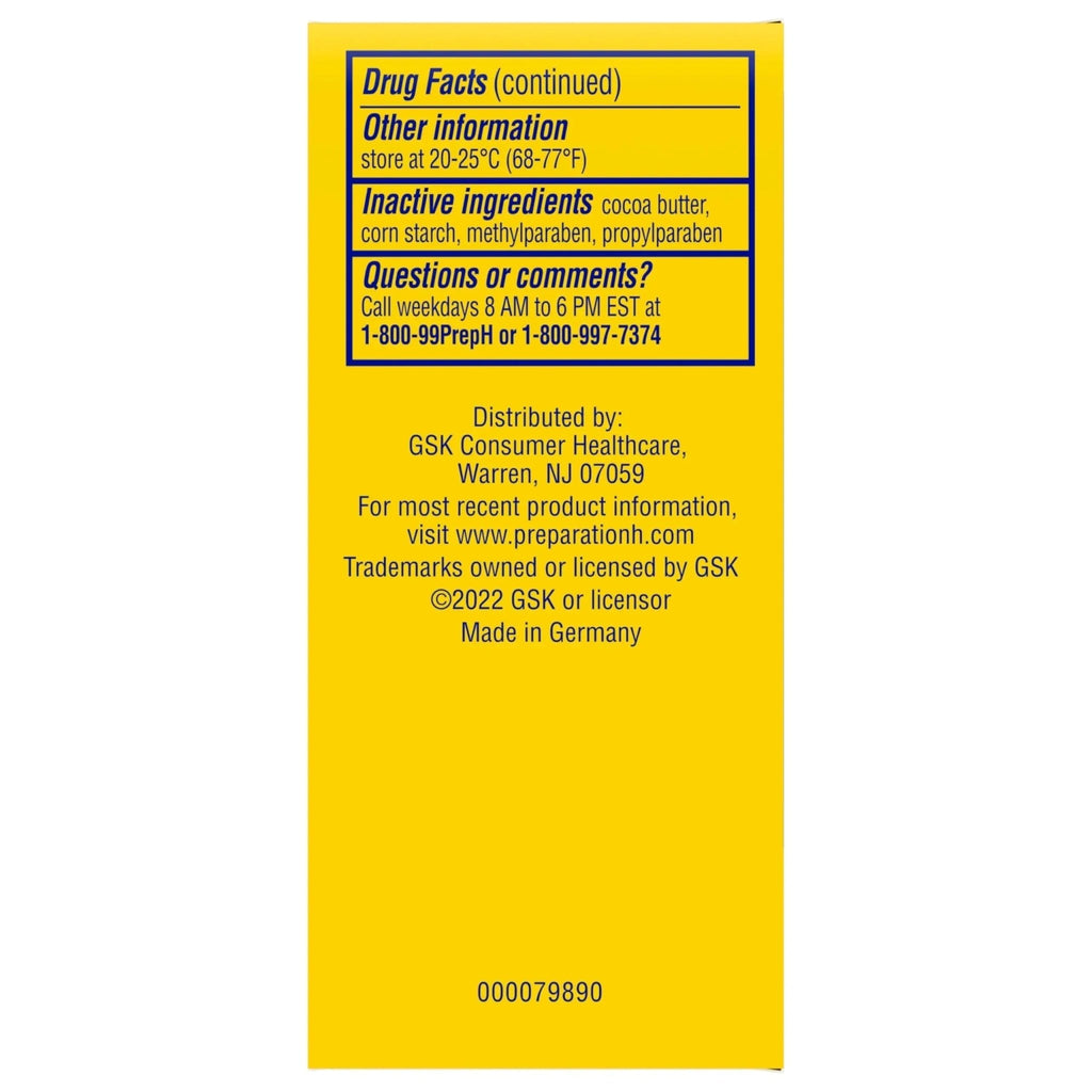 Preparation H Hemorrhoid Suppositories For Itching And Discomfort Relief - 12 Count (Pack of 1) - TrustMedUSA