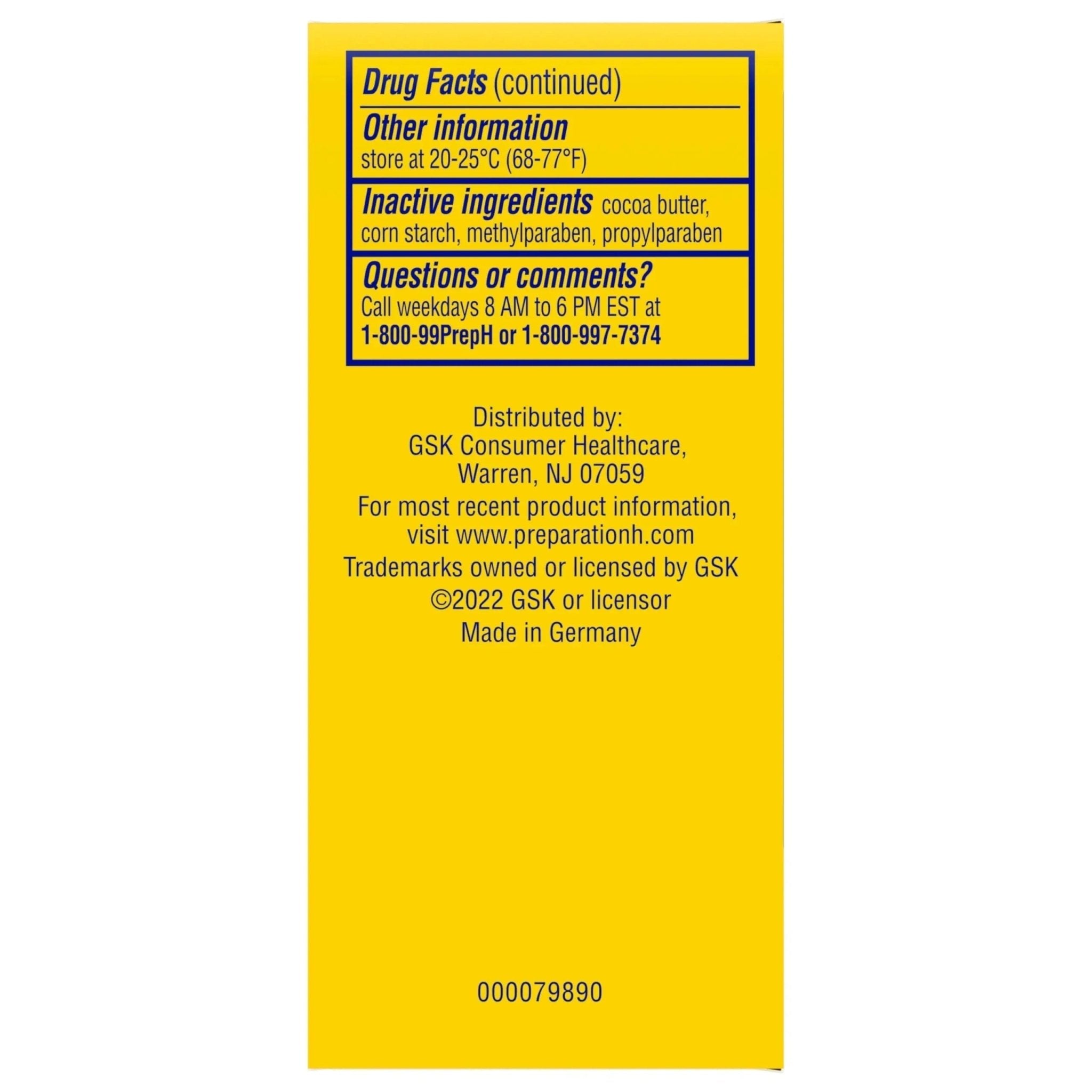 Preparation H Hemorrhoid Suppositories For Itching And Discomfort Relief - 12 Count (Pack of 1) - TrustMedUSA