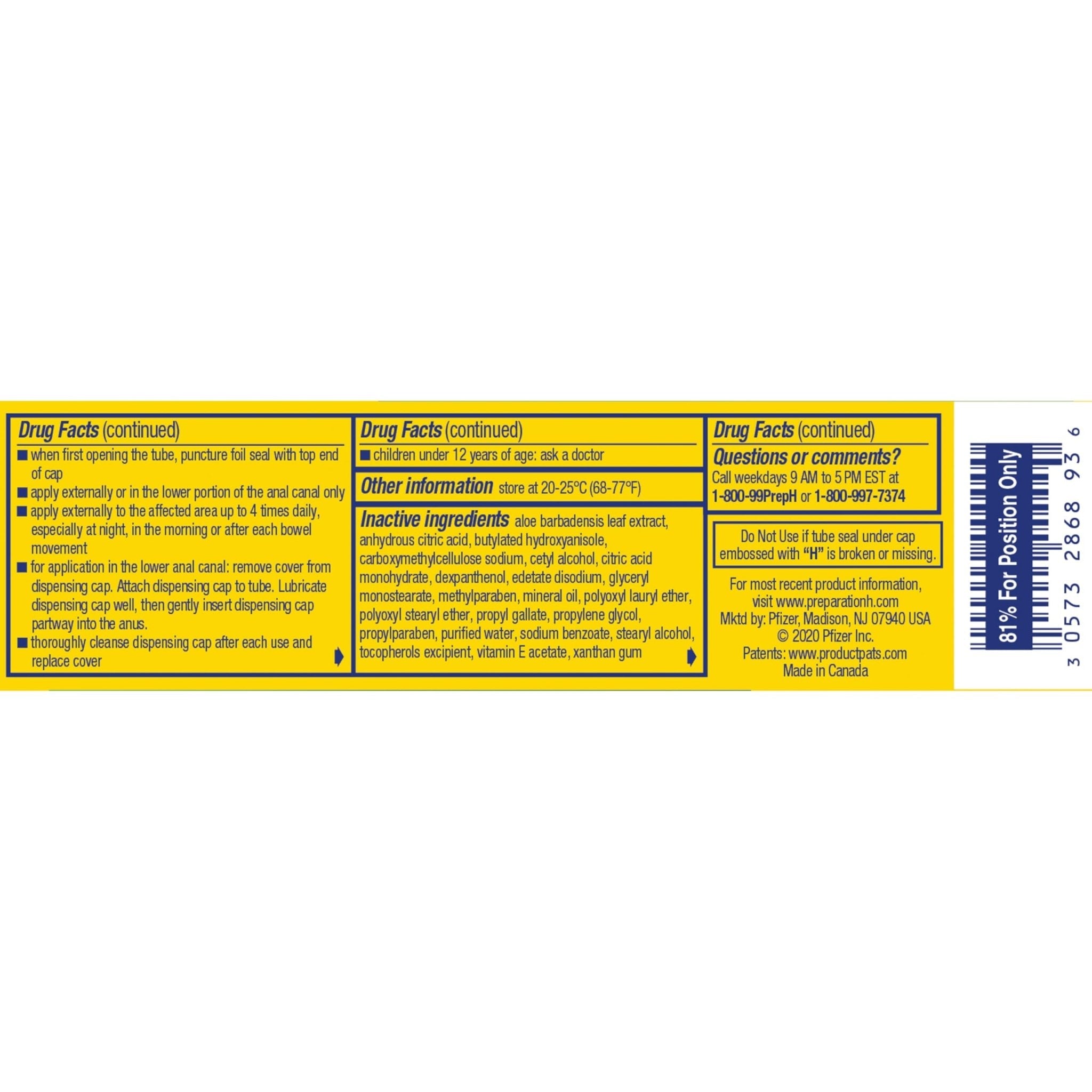 Preparation H Hemorrhoid Symptom Treatment Cream (0.9 Ounce Tube), Maximum Strength Multi-Symptom Pain Relief with Aloe - Maple Wellness Supplements
