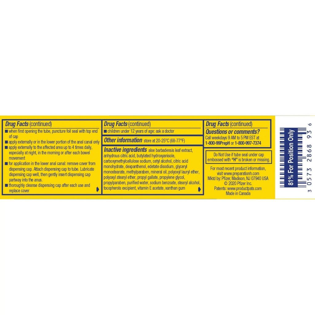Preparation H Hemorrhoid Symptom Treatment Cream (0.9 Ounce Tube), Maximum Strength Multi-Symptom Pain Relief with Aloe - TrustMedUSA