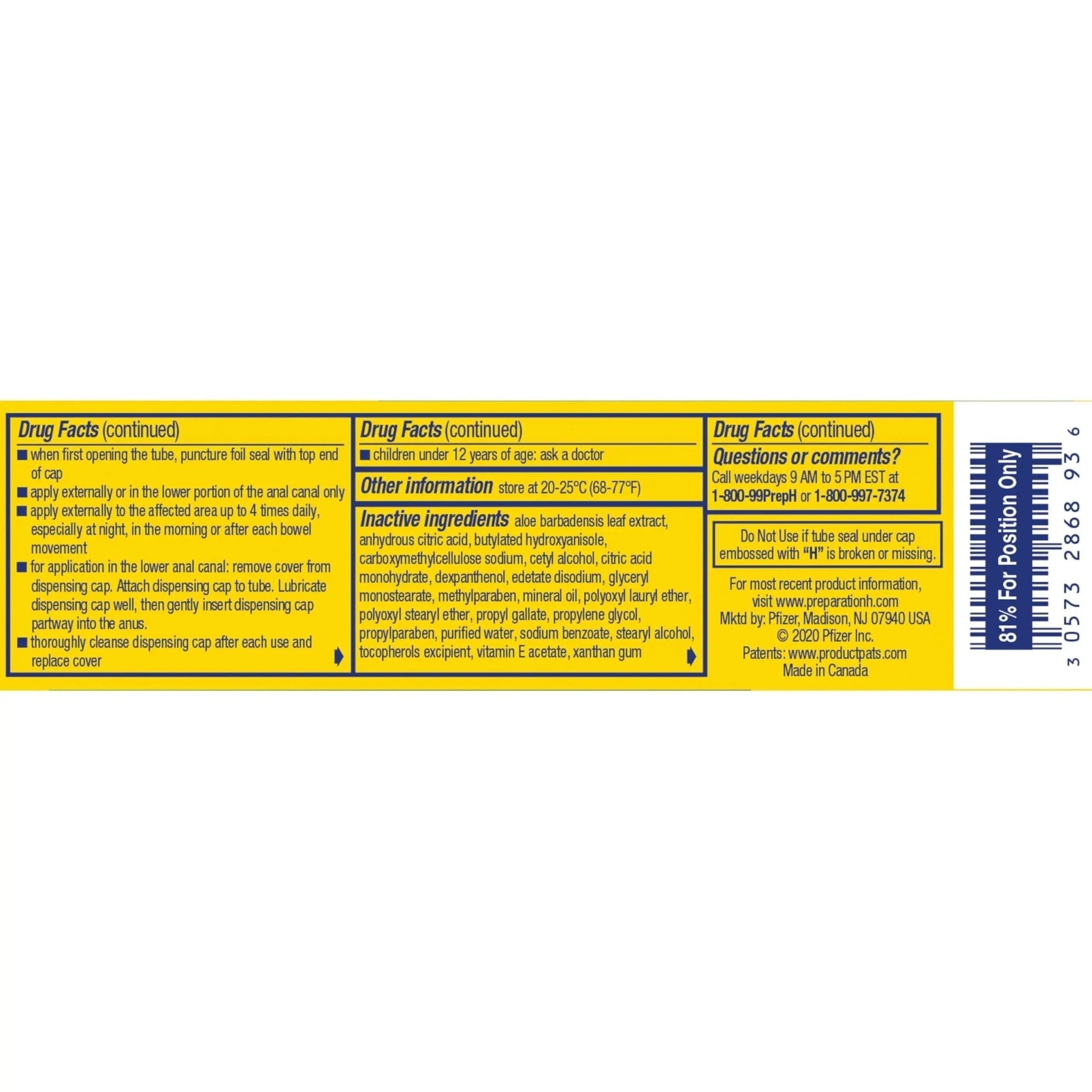 Preparation H Hemorrhoid Symptom Treatment Cream (0.9 Ounce Tube), Maximum Strength Multi-Symptom Pain Relief with Aloe - TrustMedUSA