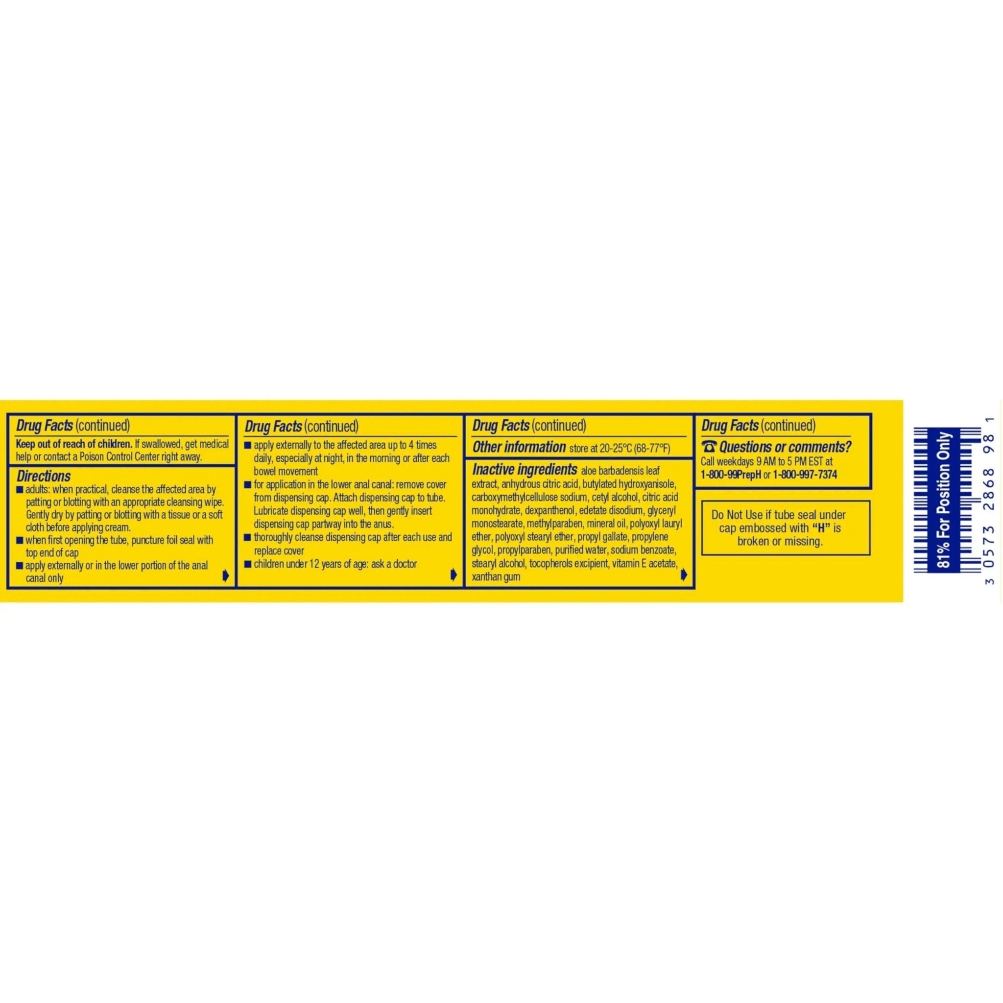 Preparation H Hemorrhoid Symptom Treatment Cream (2 x 1.8 Ounce Tube), Maximum Strength Multi-Symptom Pain Relief with Aloe - TrustMedUSA
