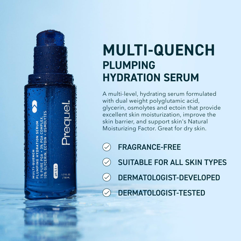 Prequel Skin Multi-Quench Plumping Hydration Serum for Face. Intensive Hydrating Facial Serum for Women with PGA Complex and Moisture-Binders - TrustMedUSA