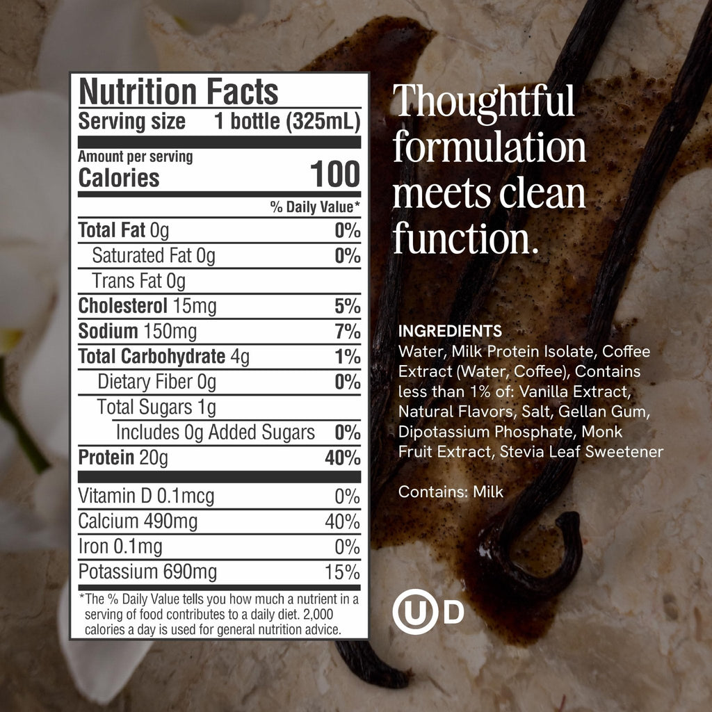 Prés, Protein Coffee, Vanilla, High Protein, Real Cold Brew, 20g Protein, 1g Sugar, 100 Calories, No Added Sugar, Coffee, Protein, Kosher, Soy Free, Nut Free, Non-GMO, Low Carb (12 Pack) - Maple Wellness Supplements
