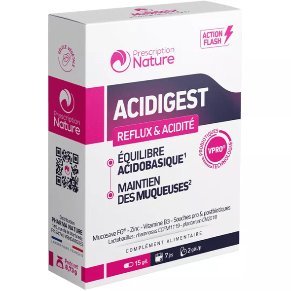 Prescription Nature Acidigest Reflux & Acidity 15 capsules - TrustMedUSA