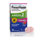 PreserVision AREDS 2 Eye Vitamins, 1 Eye Doctor Recommended Brand, Chewable Lutein and Zeaxanthin Supplement with Vitamin C, Vitamin E,Zinc, and Copper, Mixed Berry, 60 Tablets - TrustMedUSA
