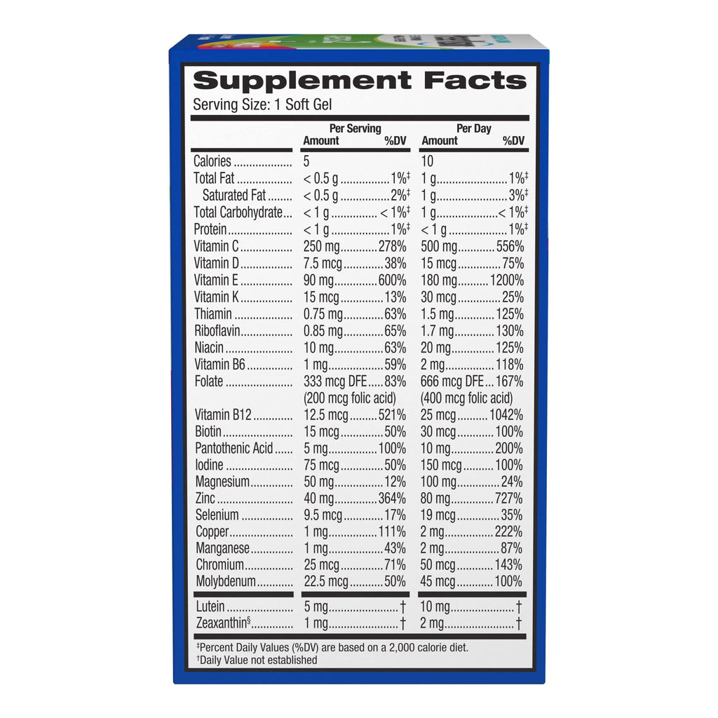 PreserVision AREDS 2 + Multivitamin, 1 Eye Doctor Recommended Brand, 2-in-1 Eye Vitamin with Lutein, Zeaxanthin, Zinc, and Vitamin C, D & E, 100 Softgels - TrustMedUSA