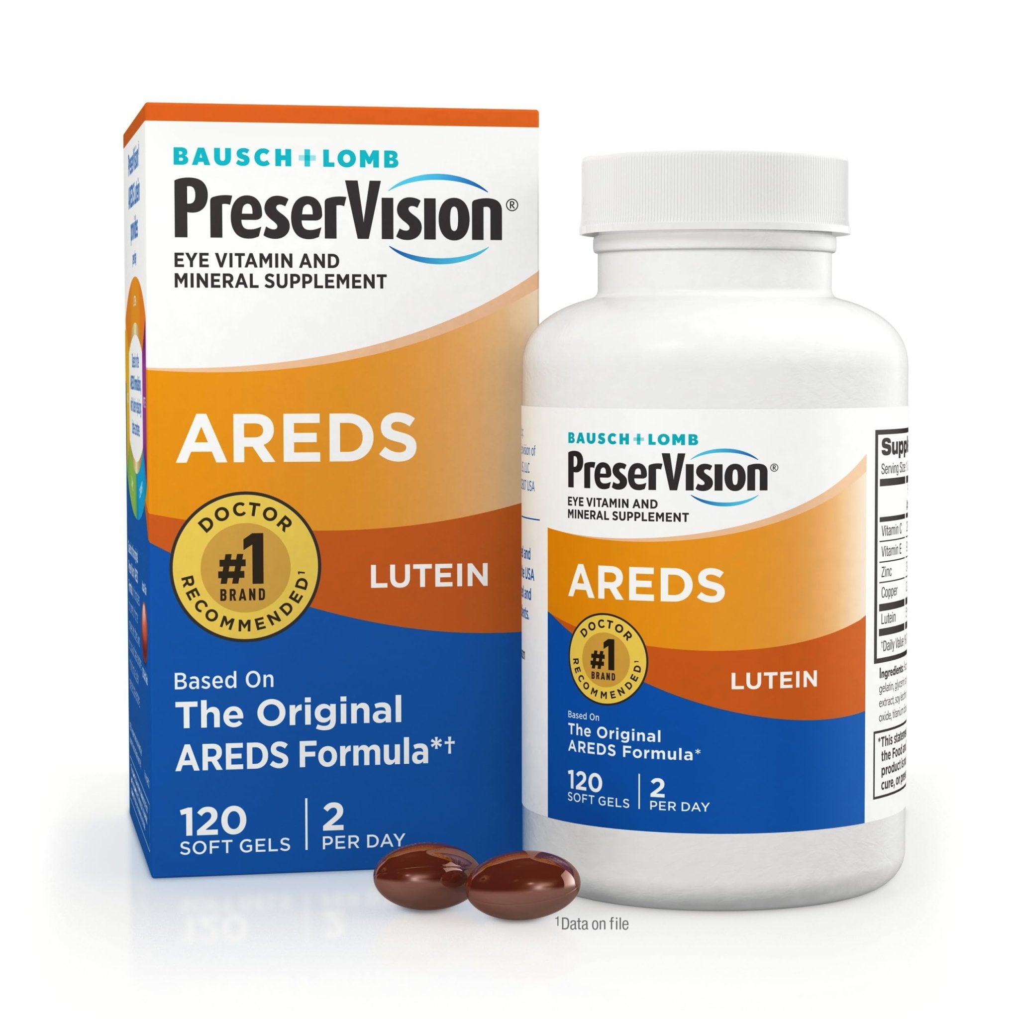 PreserVision AREDS Eye Vitamins, 1 Eye Doctor Recommended Brand, Multivitamin with Lutein, Vitamins C & E, Zinc, and Copper Supplements, 120 Softgels - TrustMedUSA