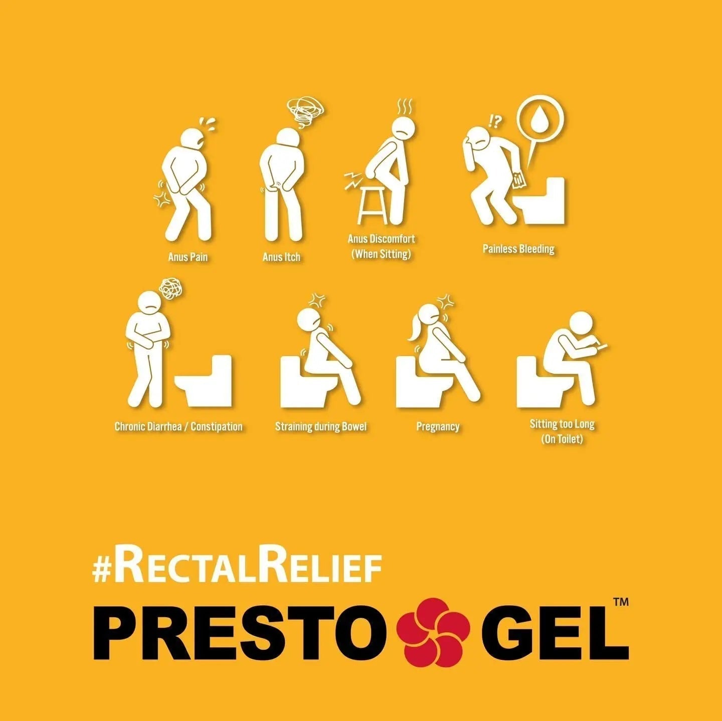 Presto Gel - Natural Hemorrhoid Rectal Suppositories - Rapid Hemorrhoid Treatment and Relief from Itching, Swelling, Burning and Discomfort - Pack of 12 - TrustMedUSA