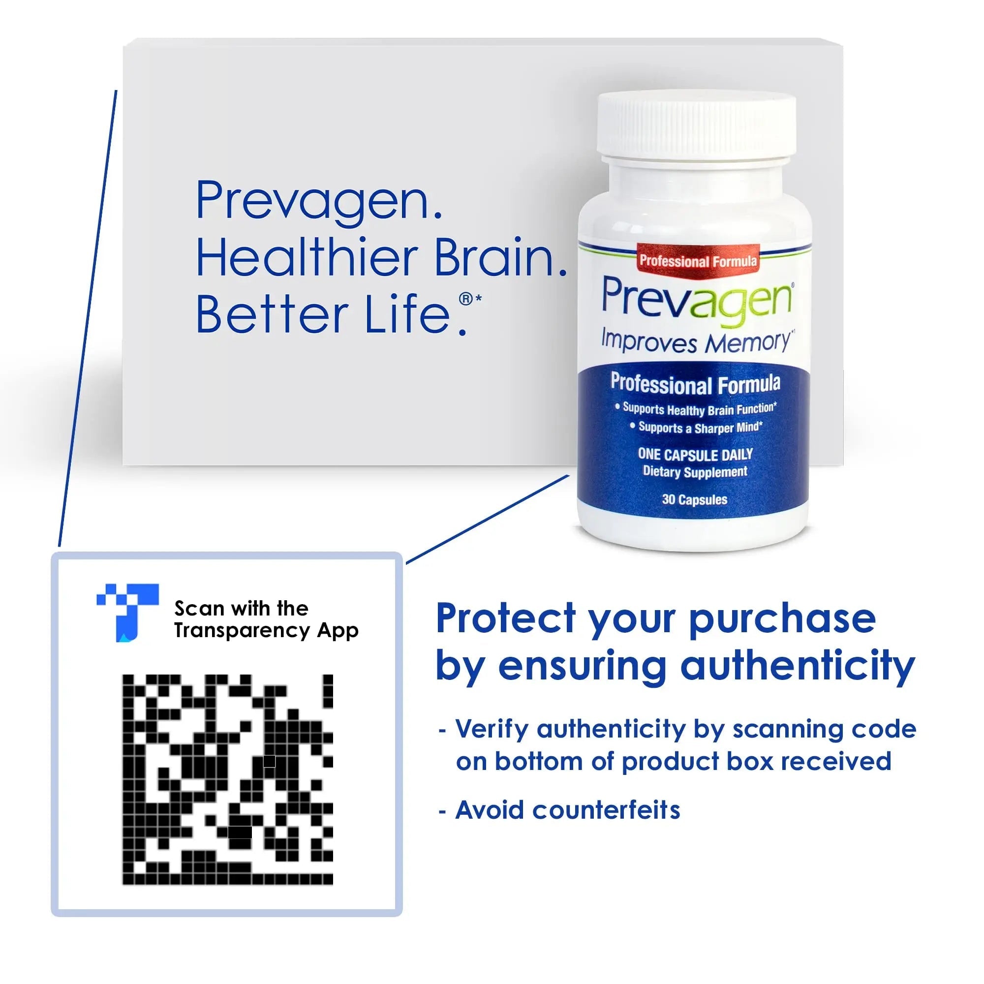 Prevagen Improves Memory - Professional Formula 40mg, 30 Capsules |1 Pack| with Apoae - TrustMedUSA
