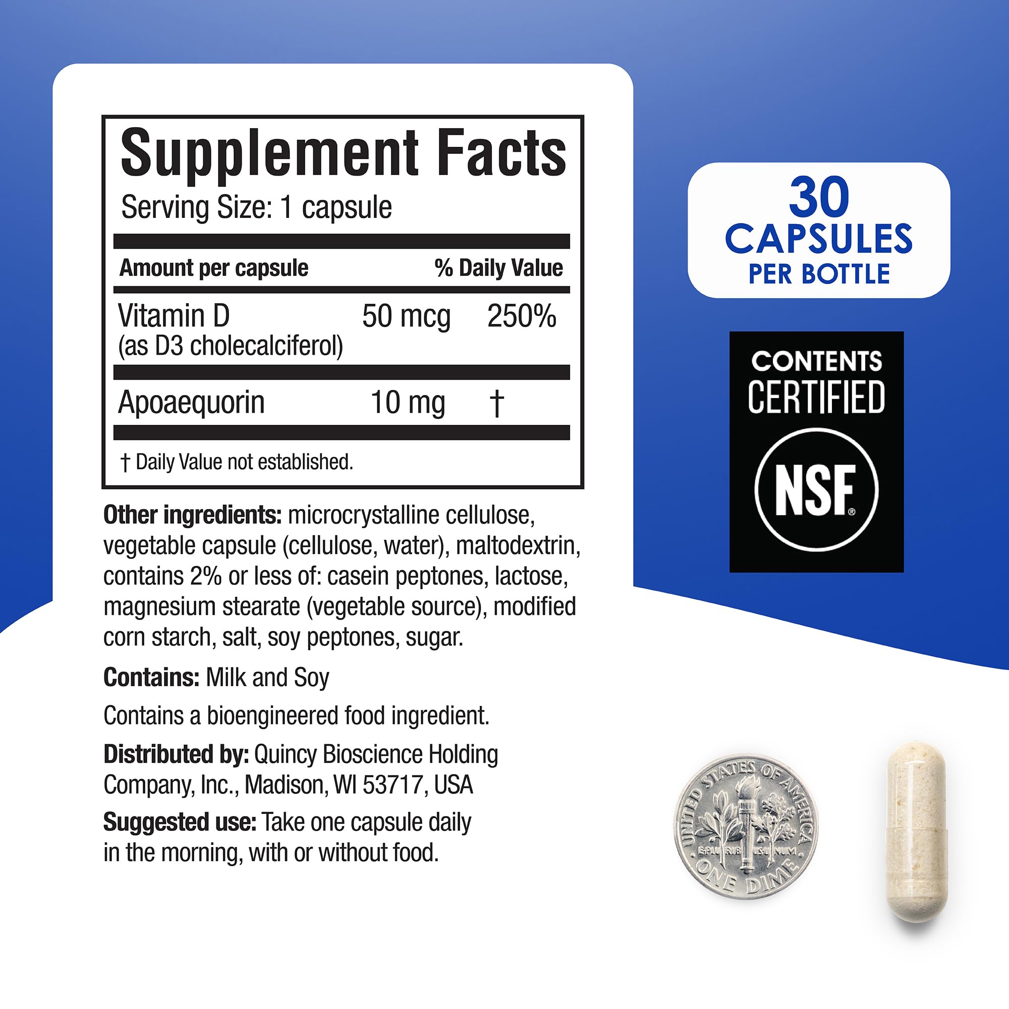 Prevagen Regular Strength - 30 Capsules (1 Month Supply) | Formulated for Your Brain | 10mg of Apoaequorin Plus Vitamin D3 - TrustMedUSA