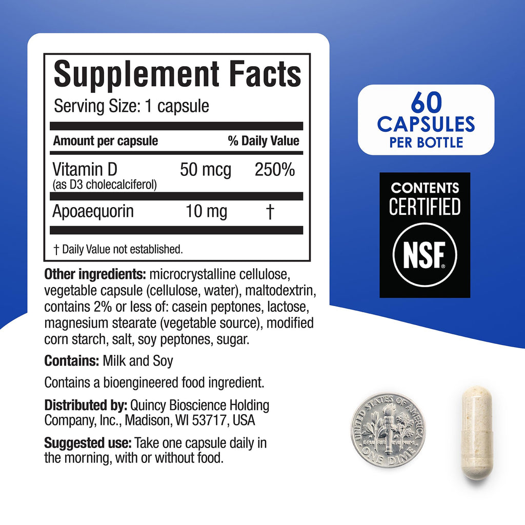 Prevagen Regular Strength - 60 Capsules (2 Month Supply) | Formulated for Your Brain | 10mg of Apoaequorin Plus Vitamin D3 - TrustMedUSA
