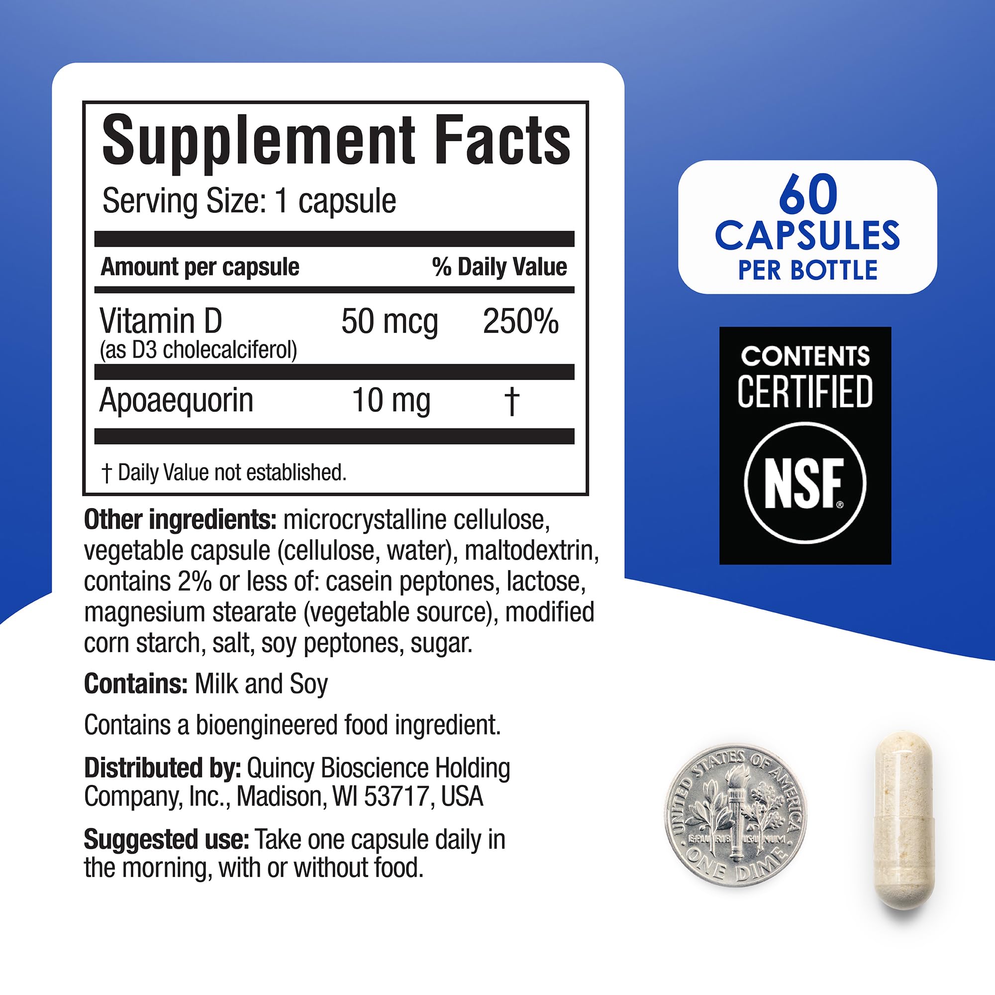 Prevagen Regular Strength - 60 Capsules (2 Month Supply) | Formulated for Your Brain | 10mg of Apoaequorin Plus Vitamin D3 - TrustMedUSA