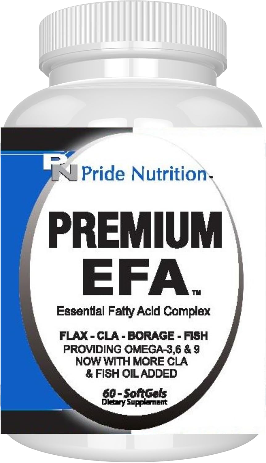 Pride Nutrition Premium EFA Omega 3-6-9 Supplement for Men and Women 5 in 1 - EPA, DHA, GLA, ALA & CLA Essential Fatty Acids with Fish Oil - Softgel Pills - Maple Wellness Supplements