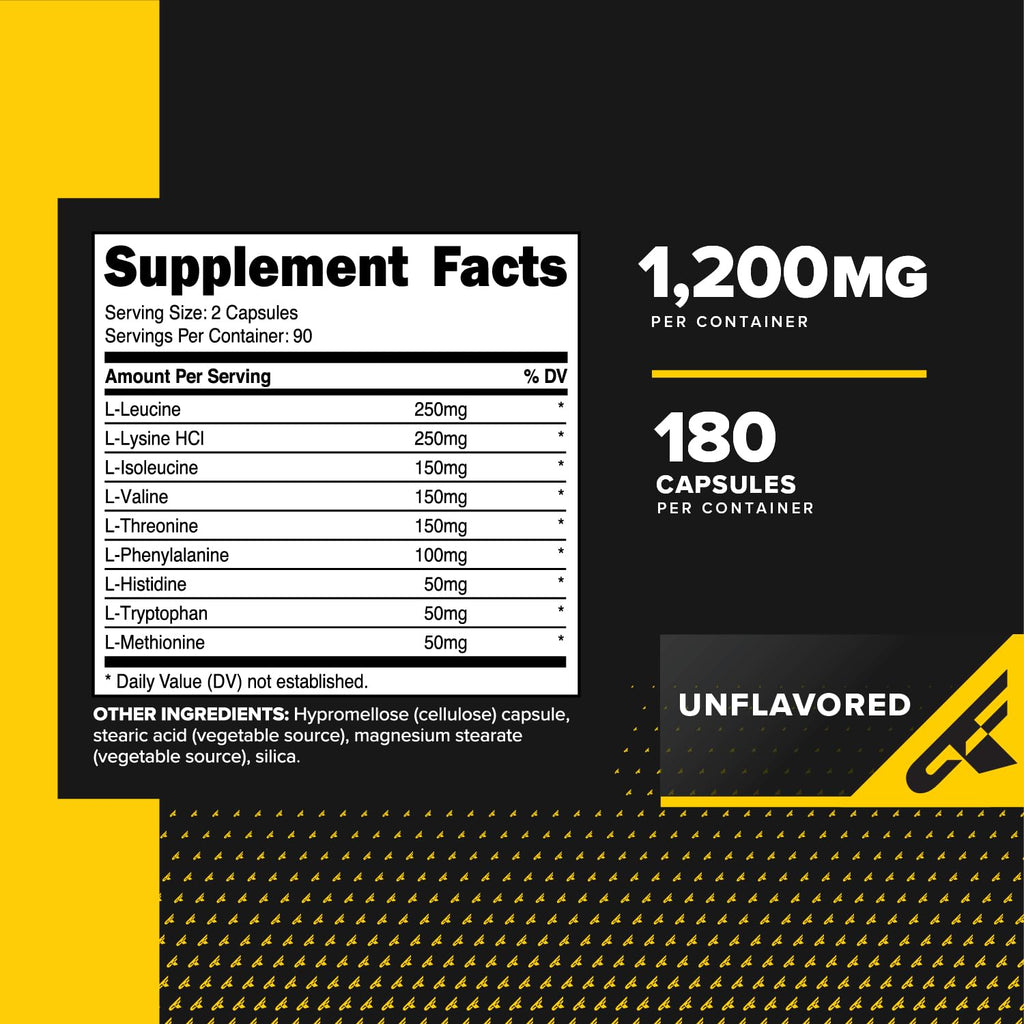 Primaforce EAA Capsules 1200mg, 180 Capsules, 90 Servings - Essential Amino Acids - Non-GMO, Gluten Free & Vegitarian Friendly - TrustMedUSA