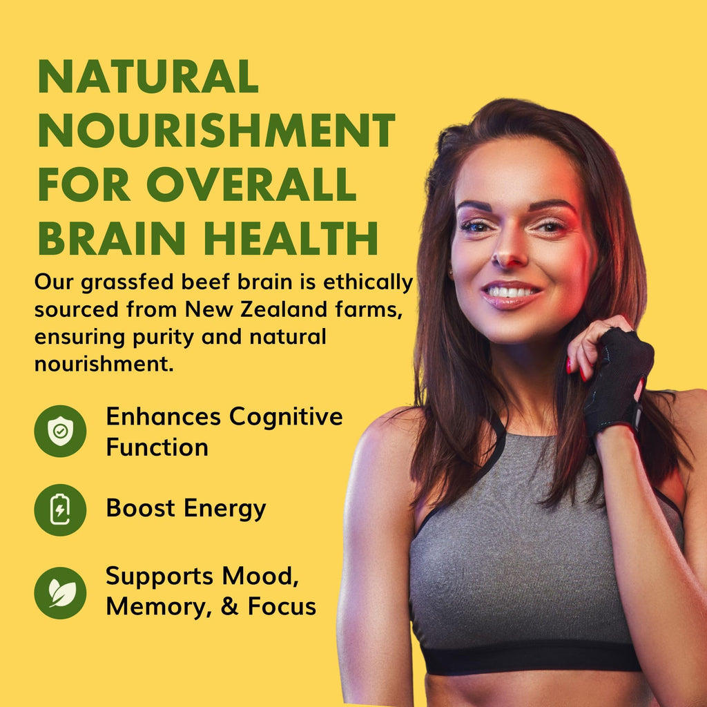 Primal Being Grassfed Beef Brain, Supports Memory, Mood, Focus, Energy, Cognitive Health - 90 Capsules, 1500mg per Serving - TrustMedUSA