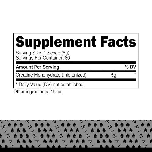 Primal Creatine Monohydrate Powder (400 Grams) | Unflavored Micronized Creatine - TrustMedUSA