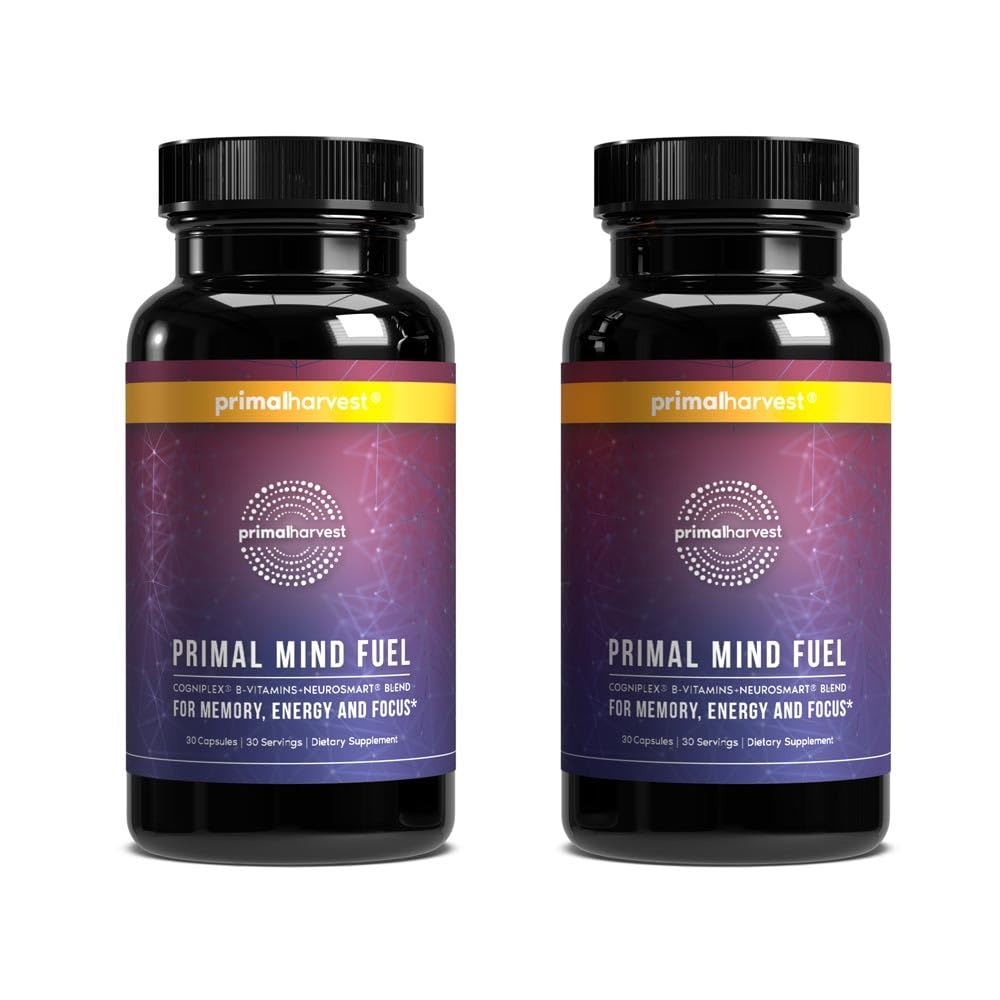 Primal Harvest Brain Supplement, Primal Mind Fuel Brain Booster for Focus, Energy, Clarity, Memory Brain Health 30 Capsules Nootropics Brain Support Supplement for Men and Women (2 Pack (30 Count)) - TrustMedUSA