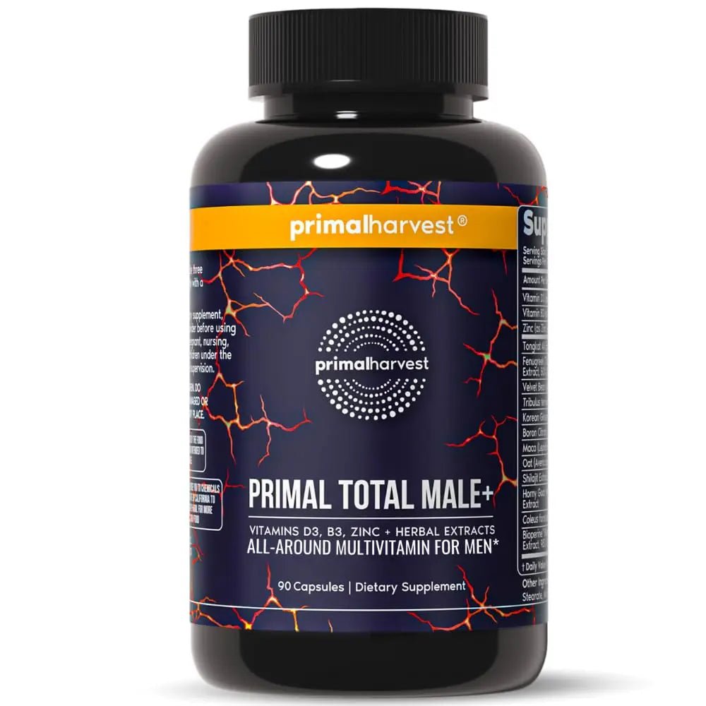 Primal Harvest Total Male+ Multivitamin for Men Vitamins, Minerals and Herbal Support for Energy, Vitality, Immune Health - TrustMedUSA