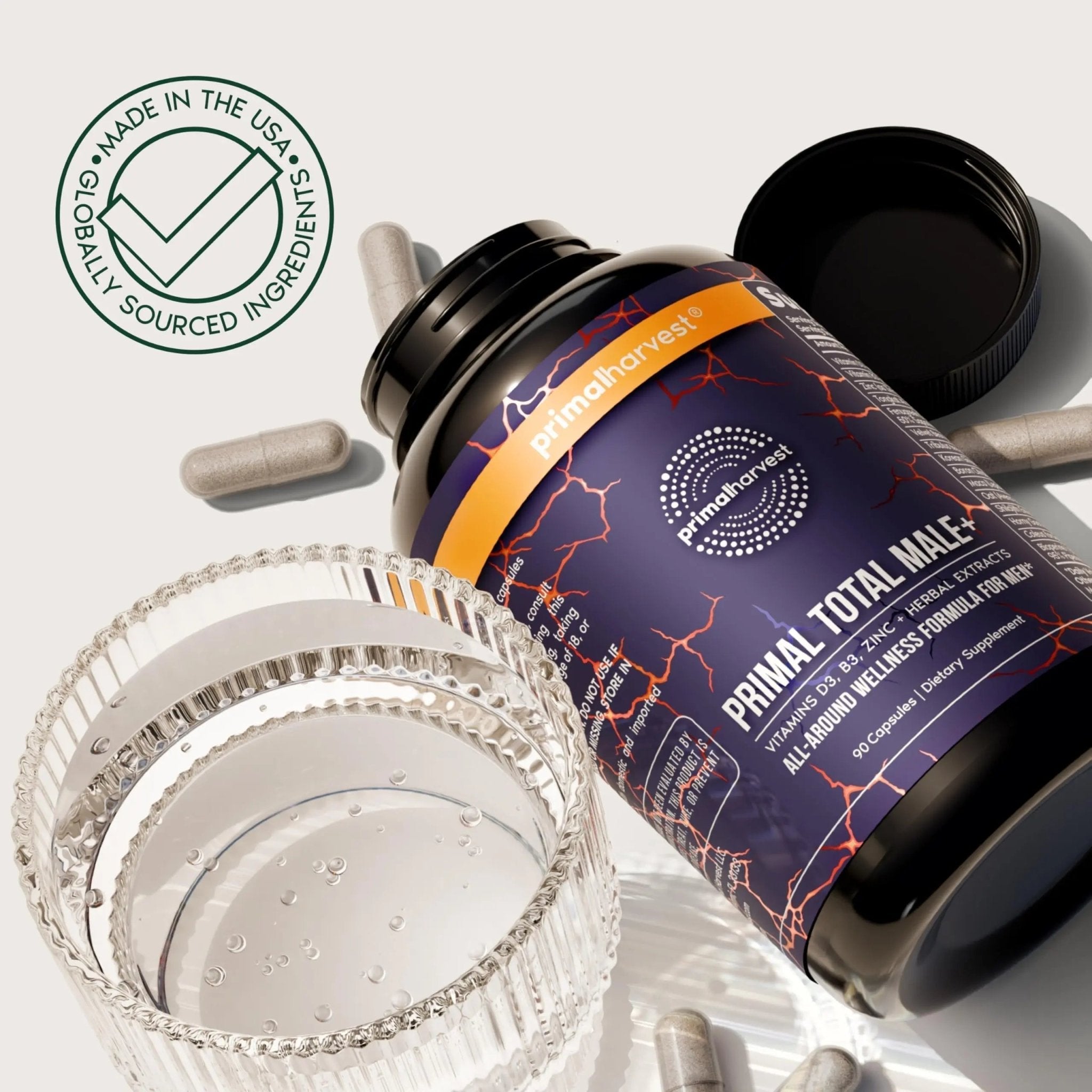 Primal Harvest Total Male+ Multivitamin for Men Vitamins, Minerals and Herbal Support for Energy, Vitality, Immune Health - TrustMedUSA
