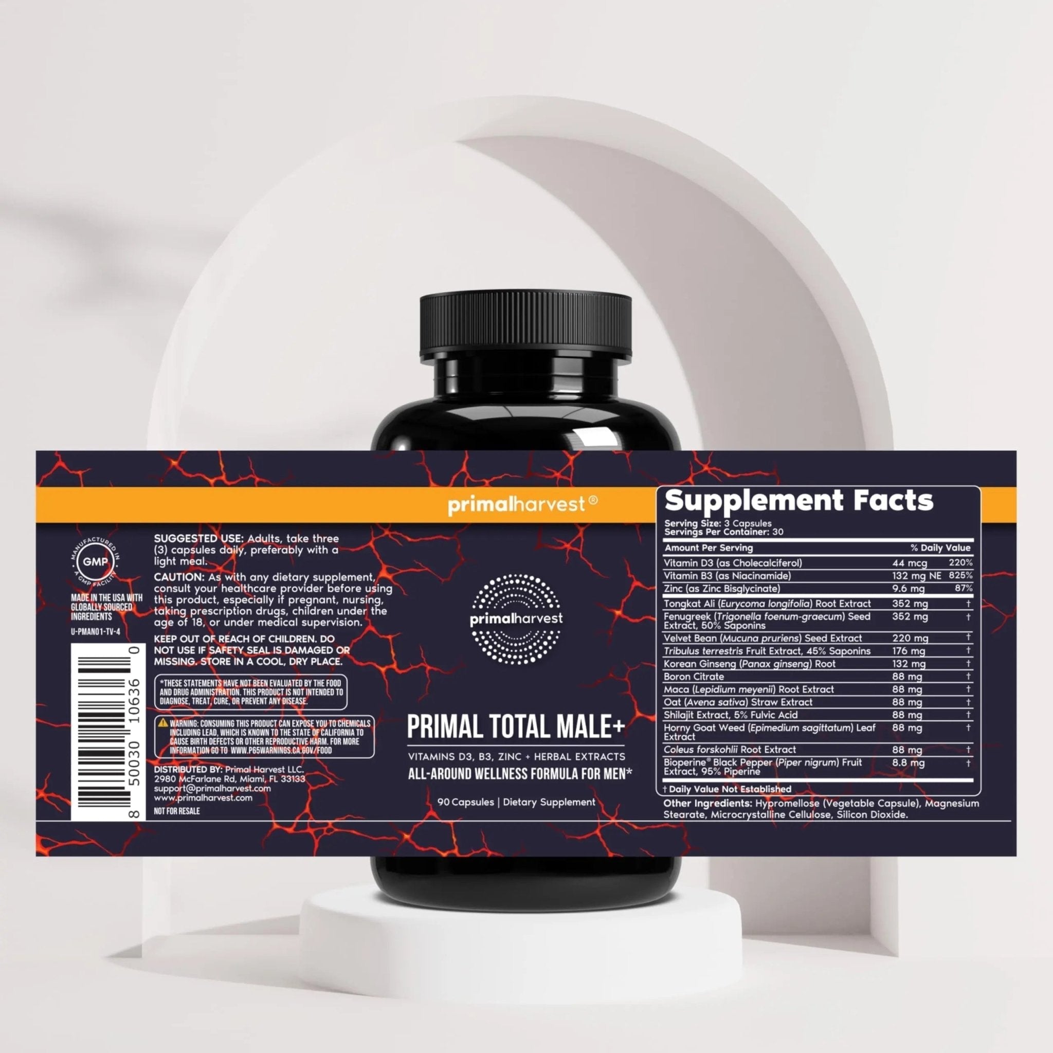 Primal Harvest Total Male+ Multivitamin for Men Vitamins, Minerals and Herbal Support for Energy, Vitality, Immune Health - TrustMedUSA