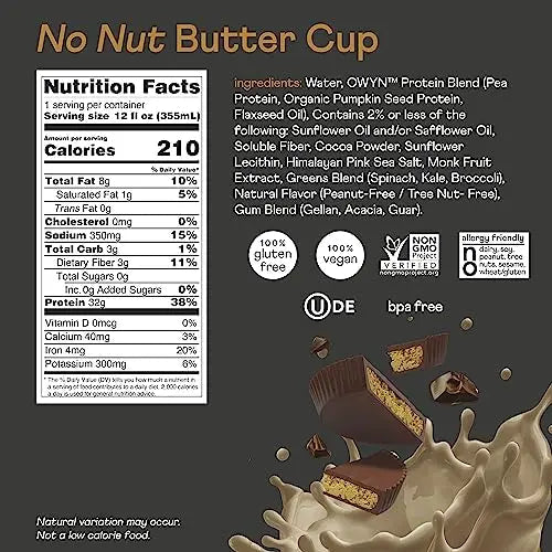 Pro Elite Vegan Plant-Based High Protein Keto Shake, No Nut Butter Cup, Zero Sugar - TrustMedUSA