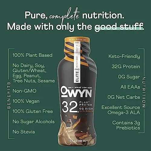 Pro Elite Vegan Plant-Based High Protein Keto Shake, No Nut Butter Cup, Zero Sugar - TrustMedUSA